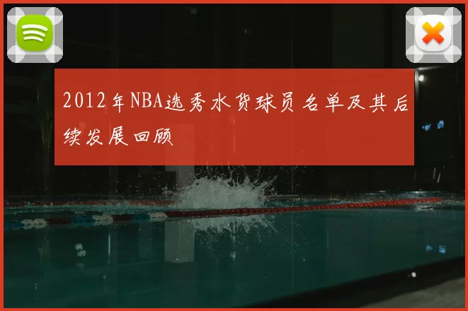 2012年NBA选秀水货球员名单及其后续发展回顾